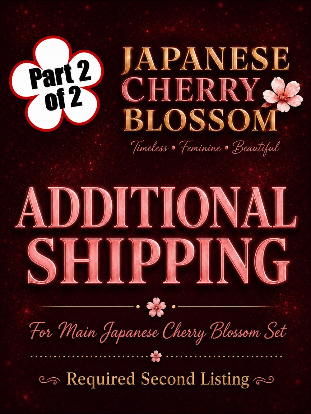 Additional Shipping Label for Japanese Cherry Blossom Set Part 2 of 2